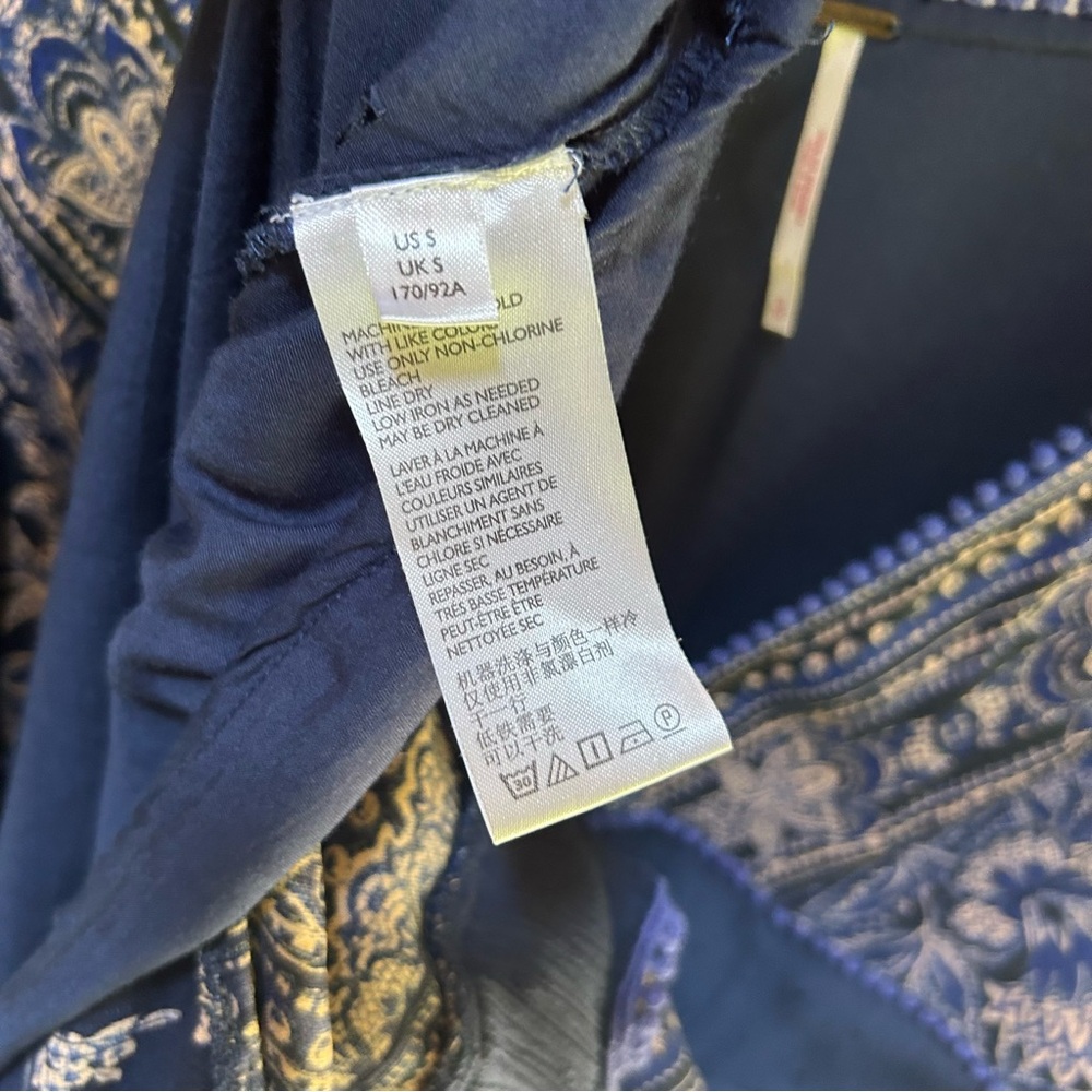 Boho-Style Deep Blue V-Neck Tiered Mini Dress - Picture 10 of 16